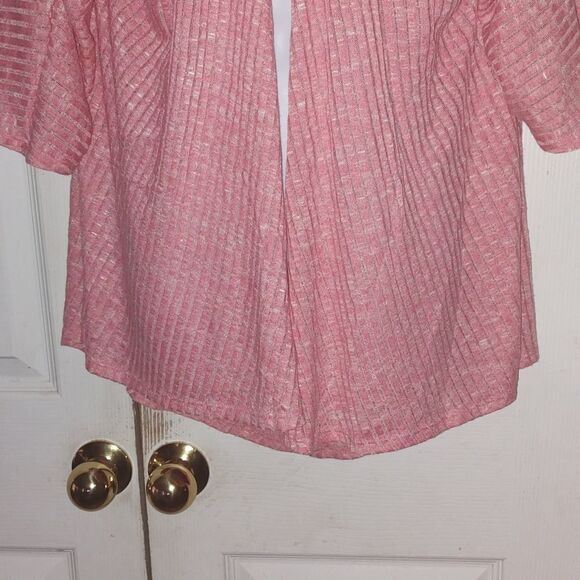 LulaRoe kimono open front cardigan coverup pale rose color blend with white Sz S - Picture 2 of 5